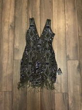 NB Avenue Sequin Fringe Party Dress – 1920s Gatsby Style – UK 12