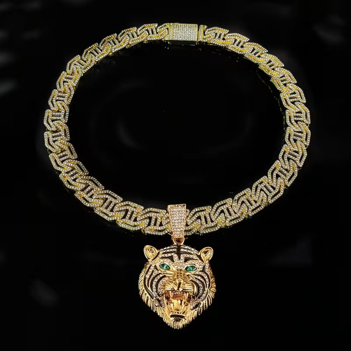 Men gold tiger cuban hip - men's,