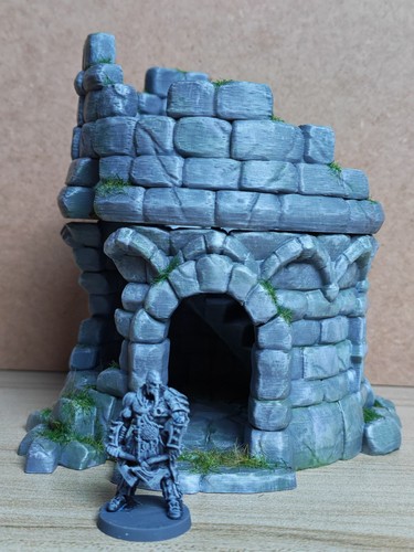 Painted ruined tower - tower, fantasy