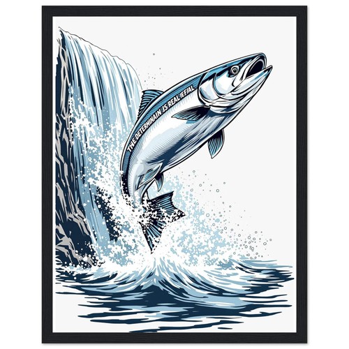 Salmon leaping waterfall - leaping,