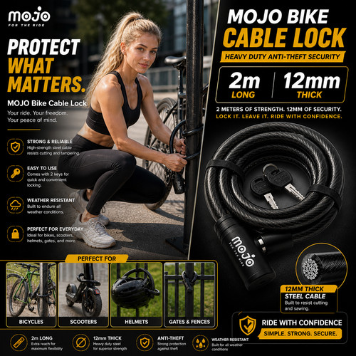 Heavy duty bike cable lock - cable,