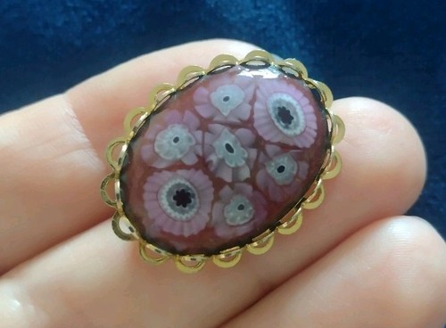 Vintage pink millefiori glass - pink,