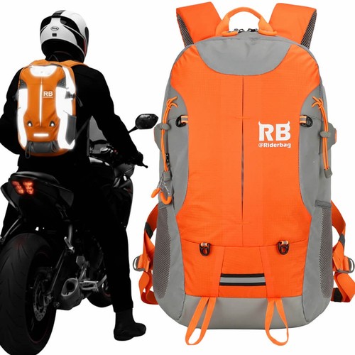 Reflective motorcycle backpack - reflective,
