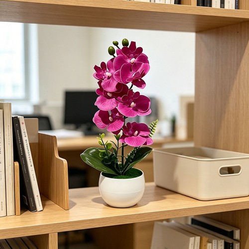 Potted artificial orchid with - potted,