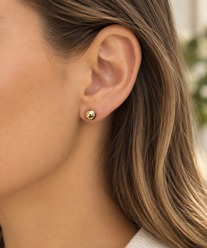 Vintage 9ct gold 6mm ball - vintage, 6mm.