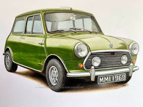 Green classic mini cooper - mini,