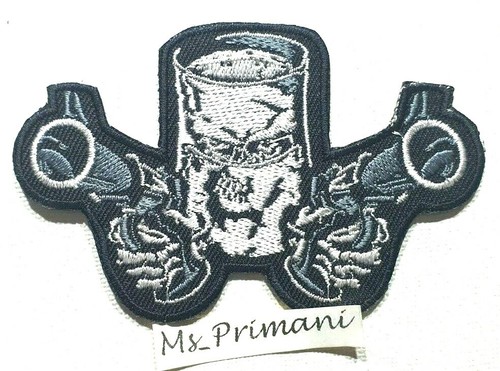 Double gun skull metal - skull,