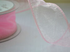 wired organza ribbon 50mm width.  2m 5m or 20m Full reel lengths. CHOOSE COLOUR