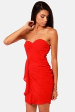 NWT Lulus Red Rose Strapless