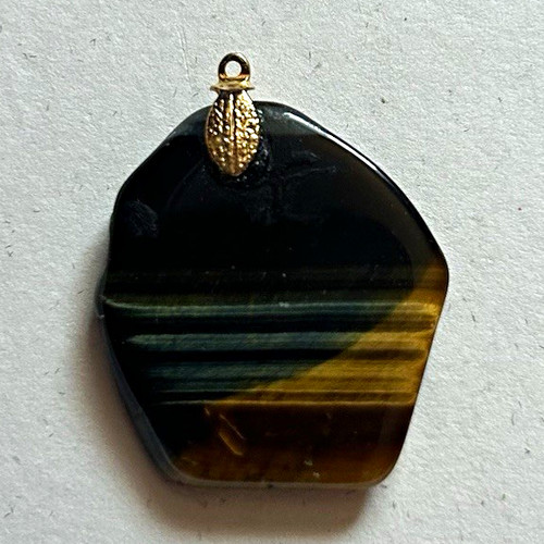 Tiger eye hexagon amulet - eye,