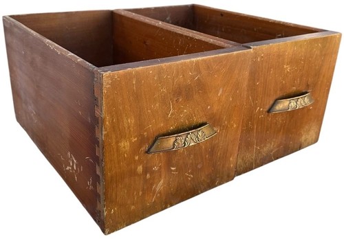 Wood storage drawers - drawers, pair
