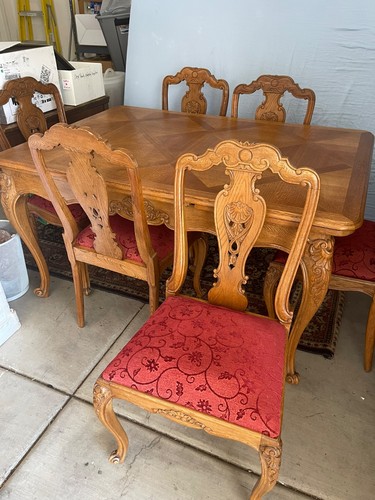 Antique table chairs - table, set