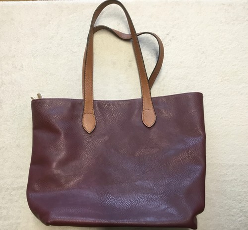 Faux leather burgundy shoulder