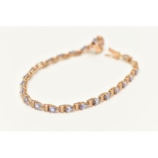 9ct Gold Tanzanite line Bracelet