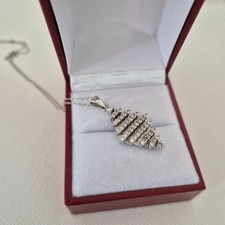 Diamond Cluster Pendant in 925 Sterling Silver