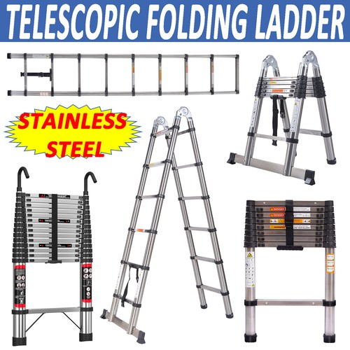 Folding telescoping ladder - folding,