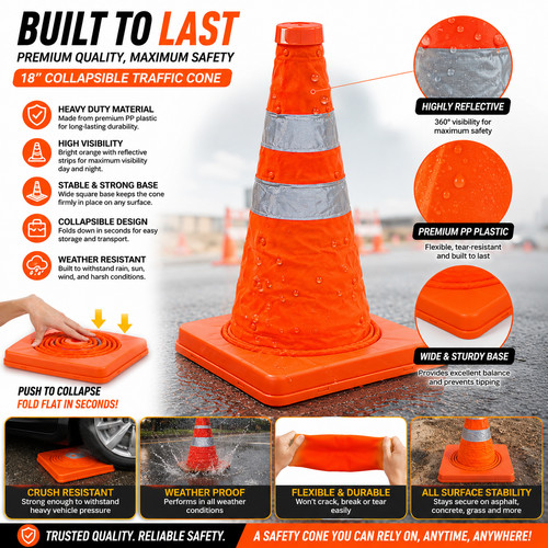 2pk pop safety cone - 2pk, 18"