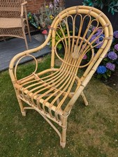 Vintage Bamboo Cane Chair Wicker / Rattan Boho Retro Conservatory Furniture CB19