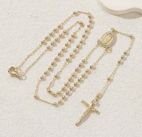 Rosary gold plated 14k - rosary,