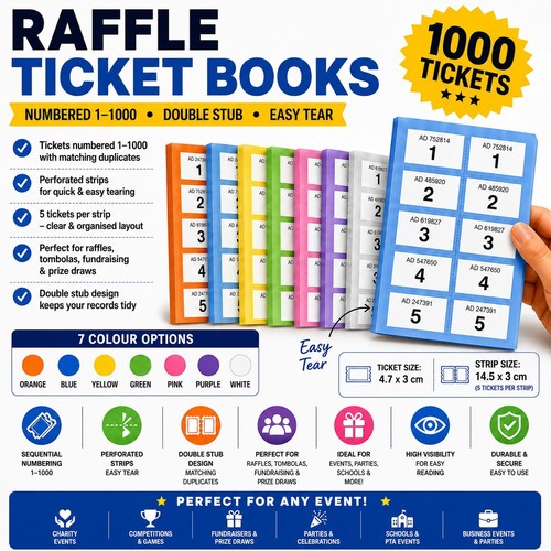 Raffle tickets book 1000 - tickets,