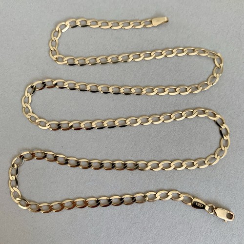 9ct yellow gold flat curb - 9ct,