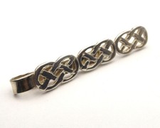 Vintage sterling silver tie pin or money clip simple Celtic knot design