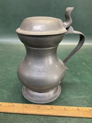 Antique vintage pewter tankard - pewter,