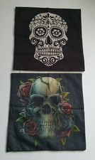 2 x Skull Cushion Covers 17" x