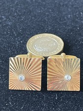 Vintage diamond cut gold tone