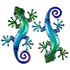 HONGLAND Glattol Metal Gecko Wall Art 15 Inch Lizard Outdoor Decor Lizards Garde