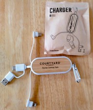 4 in 1 Multi USB Charger Charging Cables - Wheat Straw - Portable