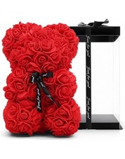 25cm red rose bear - red,