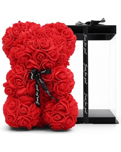 25cm red rose bear - bear, in