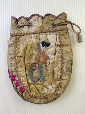 RARE NATIVE AMERICAN 2 SIDED NEEDLE POINT LEATHER BAG MEDICINE POUCH