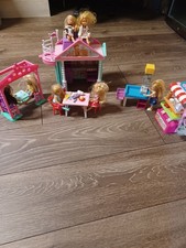 CHELSEA/BARBIE SMALL HOUSE PLUS SWING PLUS SHOP Good Used Condition
