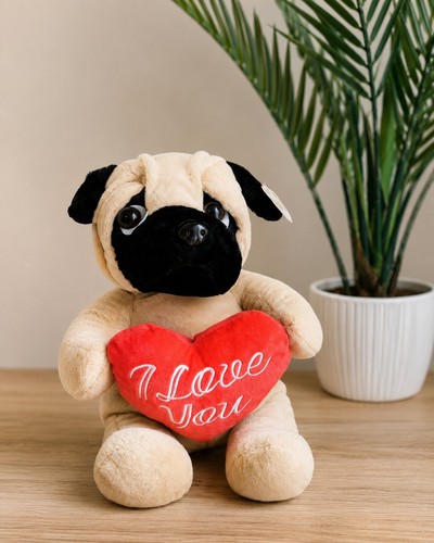 Soft plush cuddly - pug, with