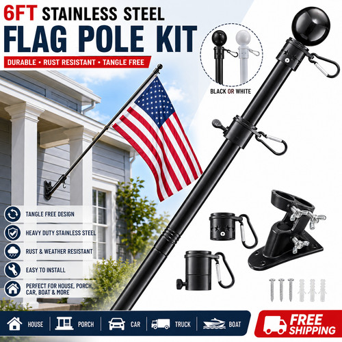 6ft flag pole kit - pole, heavy