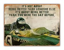 Retro Team Lotus Style Racing Car Metal Garage Sign Shed Workshop