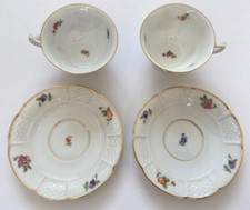 ROSENTHAL BAVARIA Set of 2 DEMITASSE Cup & Saucer ROSEMARY FLORAL BASKET PATTERN