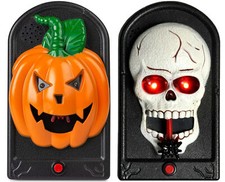 Trick Or Treat LED Skull Or Pumpkin Doorbell Halloween Decor Scary Spooky Door 