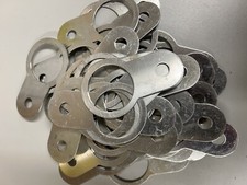 Job Lot 50no Brass Nickel Frying Pan Earth Tag 50mm Inside Size