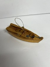 Wooden Row Boat Christmas Tree Ornament