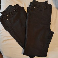 TWO Pairs Next Black Power Stretch Jeans, Slim Fit Mid Rise. Size 10 R