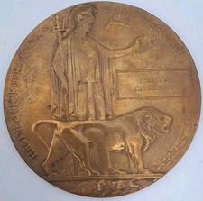 World War 1 death penny bronze memorial/Death plaque - Thomas Copeland