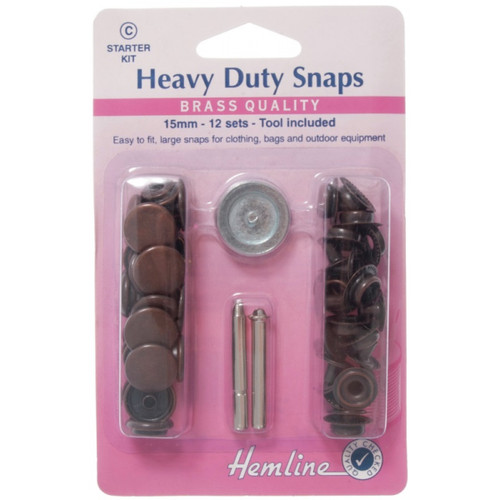 Hemline 15mm heavy duty snaps - 15mm,