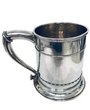 OMAR RAMSDEN SOLID SILVER MUG - LONDON -1927
