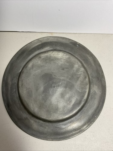 Antique pewter plate charger - antique,