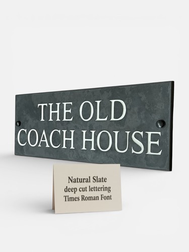 Natural slate house - natural, signs