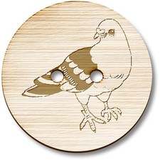 'Cute Pigeon' Wooden Buttons