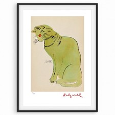 Andy Warhol Signed -  Sam/ Green Cat - 25 Cats Named Sam series - Certificate. 